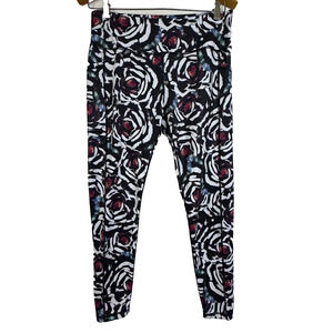 CVG Constantly Varied Gear Pocket Leggings Womens XL Black Floral Gym Crossfit